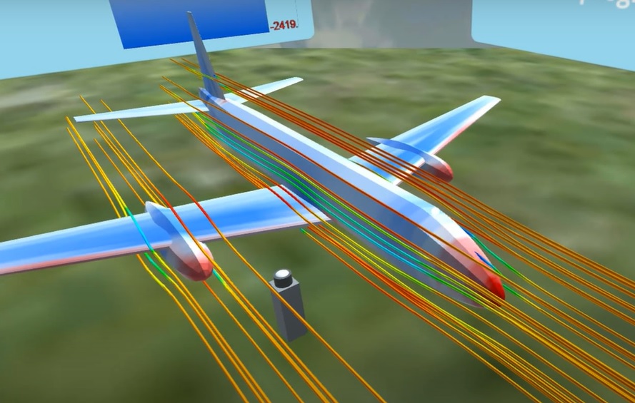 Aircraft computational fluid dynamics VR Visualization App